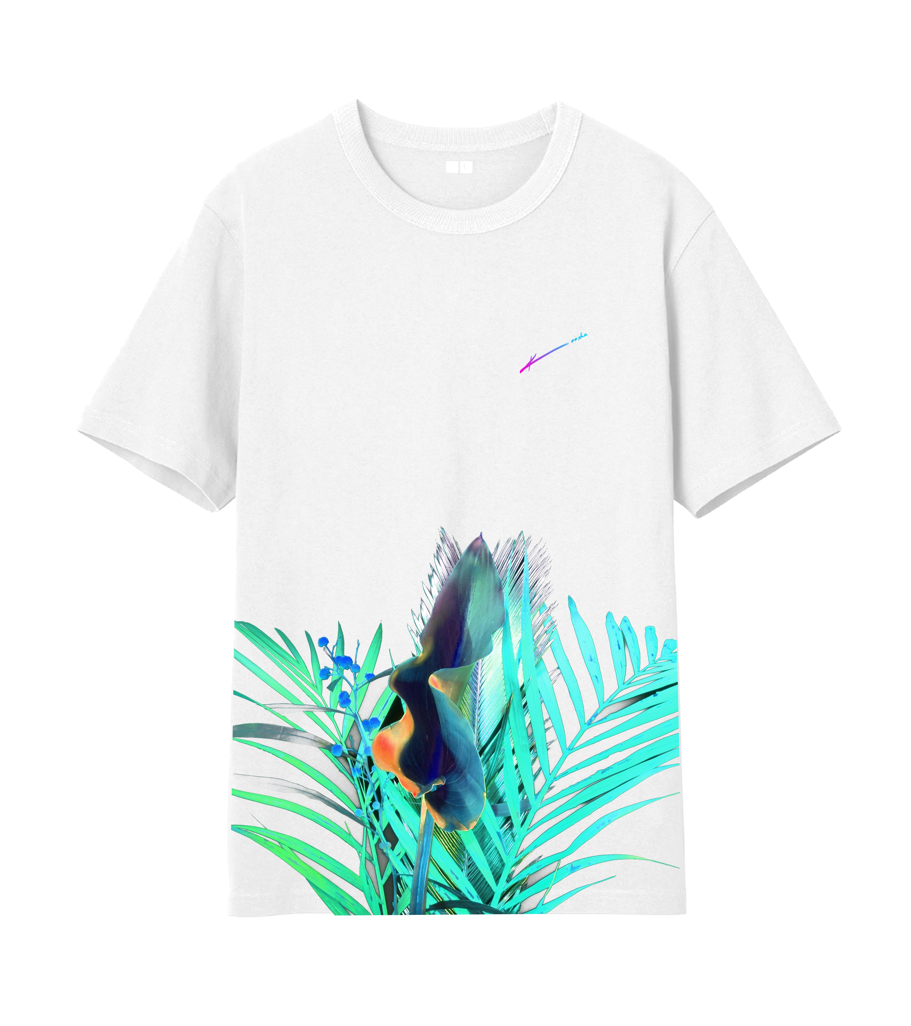 KOOSHA OVERSIZED TEE - GARDEN ELECTRIC AQUA