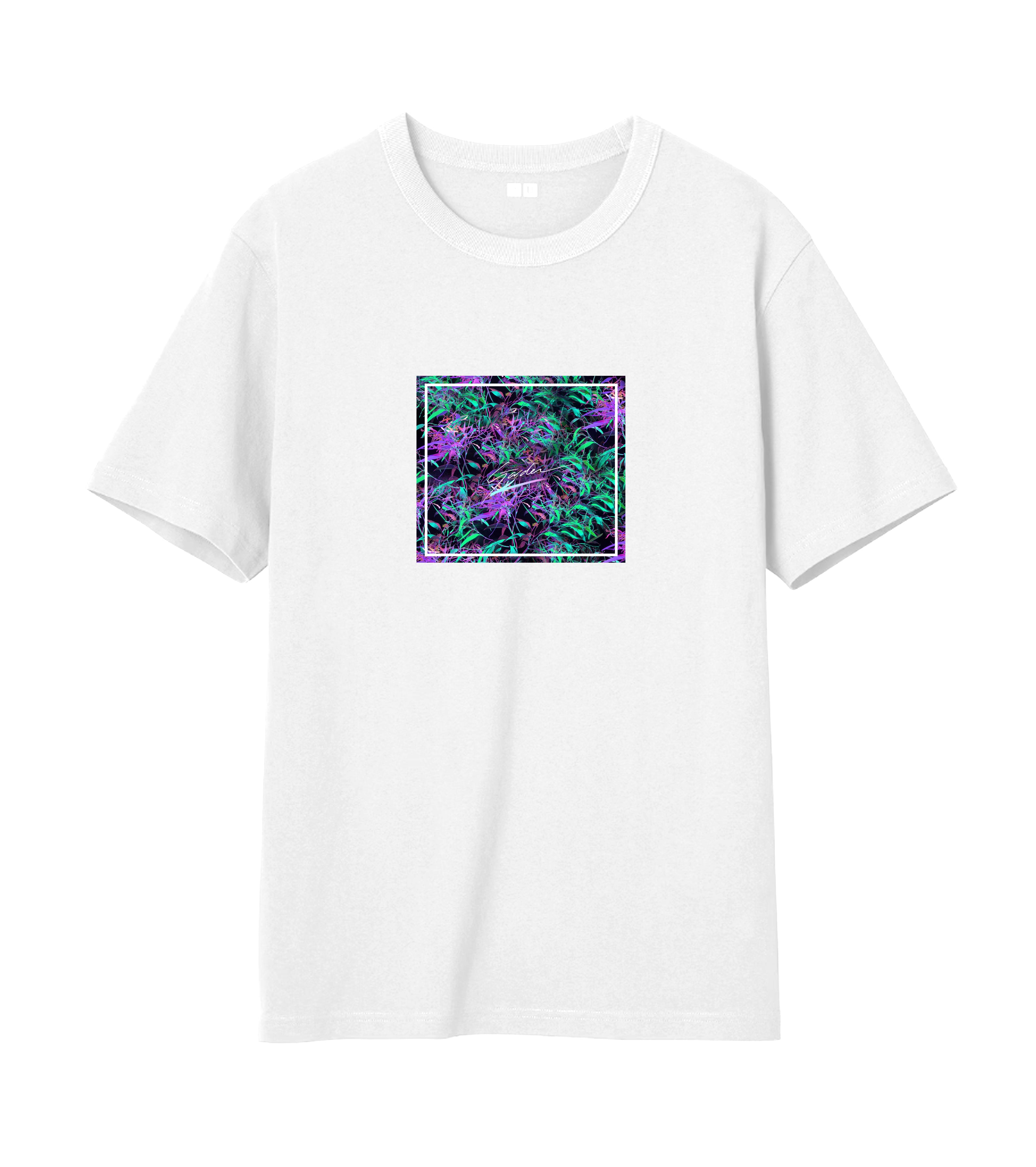 KOOSHA OVERSIZED TEE - GARDEN SQUARE PURPLE GREEN